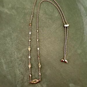 Kendra Scott Adjustable Silver & Clear Necklace